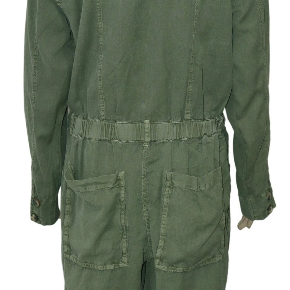 Free People Quinn Coveralls Jumpsuit Button Up Green New - Picture 8 of 8